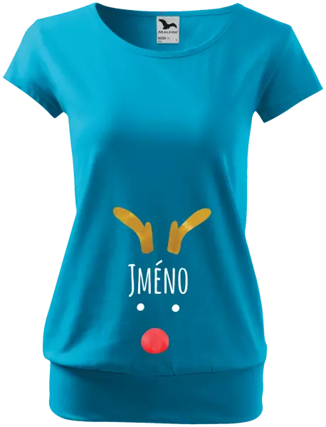 Vánoční těhotenské tričko Vánoční sob - jméno