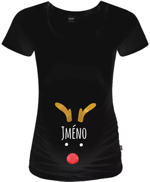 Vánoční těhotenské tričko Vánoční sob - jméno
