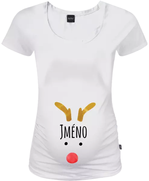 Vánoční těhotenské tričko Vánoční sob - jméno
