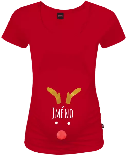 Vánoční těhotenské tričko Vánoční sob - jméno