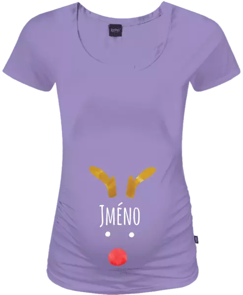 Vánoční těhotenské tričko Vánoční sob - jméno
