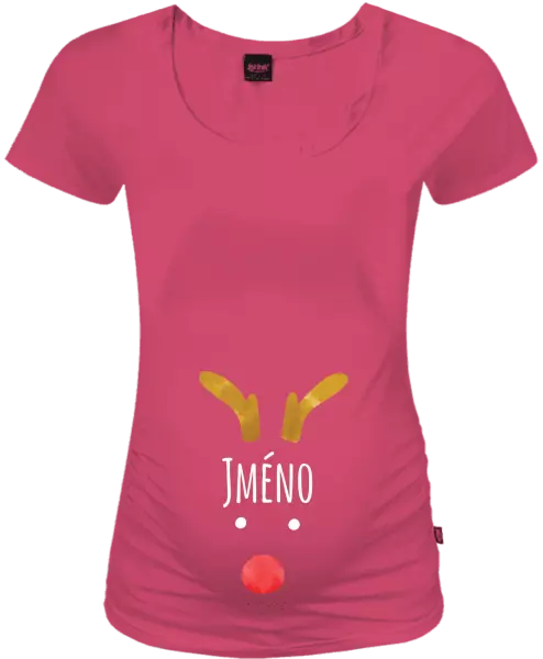 Vánoční těhotenské tričko Vánoční sob - jméno