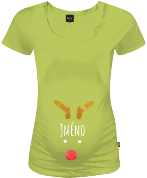 Vánoční těhotenské tričko Vánoční sob - jméno