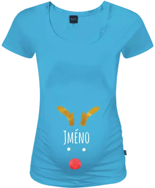 Vánoční těhotenské tričko Vánoční sob - jméno