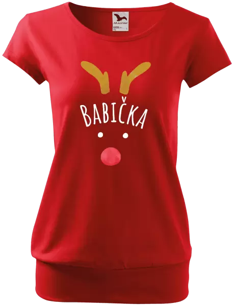 Dámské vánoční tričko Vánoční sob - babička