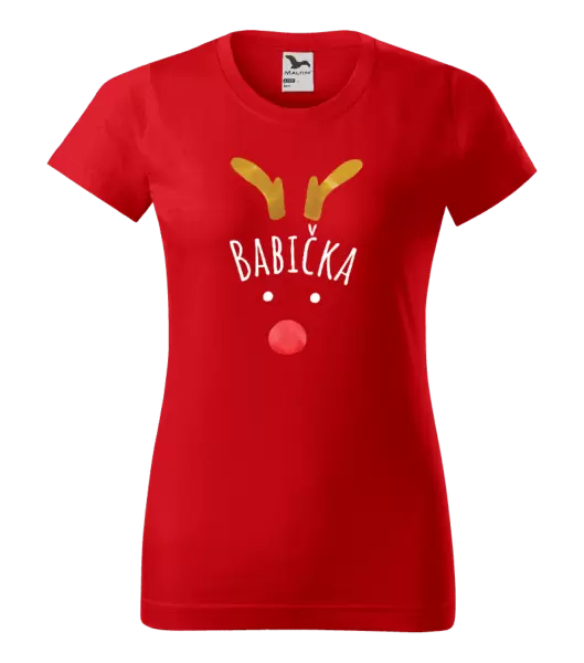 Dámské vánoční tričko Vánoční sob - babička