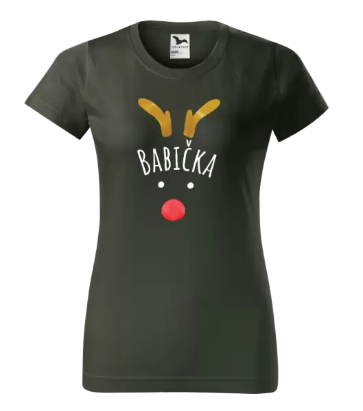 Dámské vánoční tričko Vánoční sob - babička