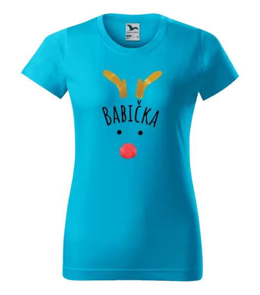 Dámské vánoční tričko Vánoční sob - babička