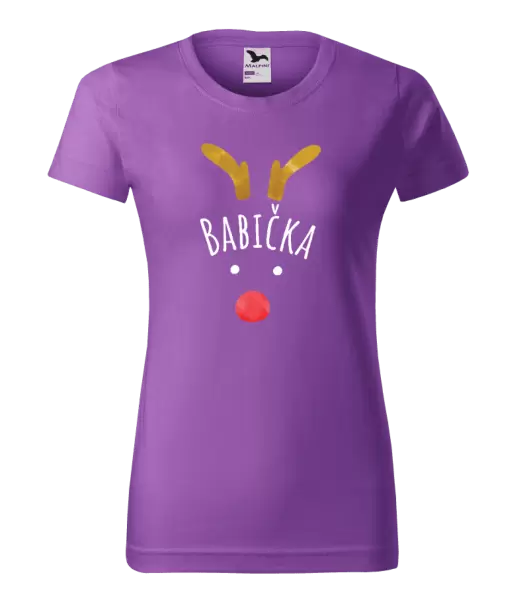 Dámské vánoční tričko Vánoční sob - babička