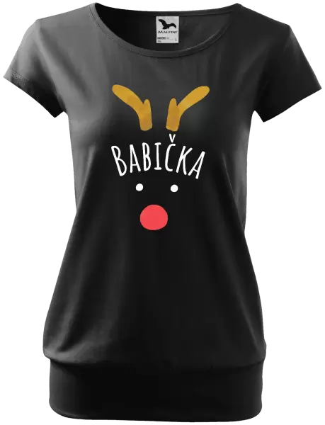 Dámské vánoční tričko Vánoční sob - babička