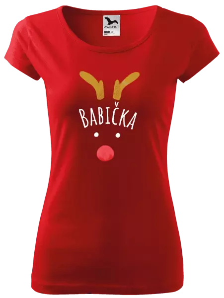 Dámské vánoční tričko Vánoční sob - babička