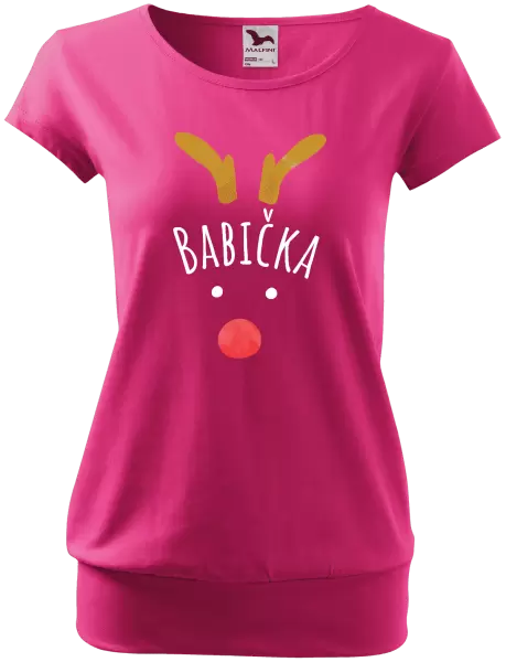 Dámské vánoční tričko Vánoční sob - babička