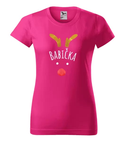 Dámské vánoční tričko Vánoční sob - babička