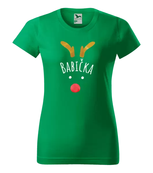 Dámské vánoční tričko Vánoční sob - babička