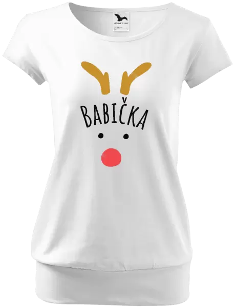 Dámské vánoční tričko Vánoční sob - babička