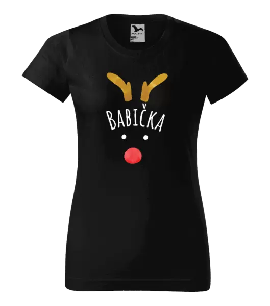 Dámské vánoční tričko Vánoční sob - babička