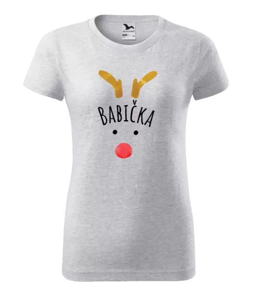 Dámské vánoční tričko Vánoční sob - babička