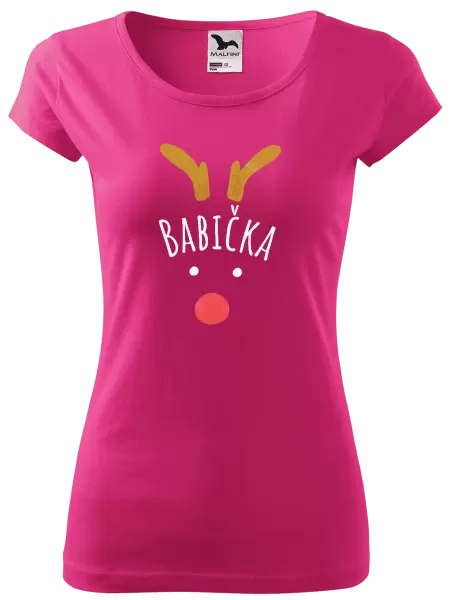 Dámské vánoční tričko Vánoční sob - babička