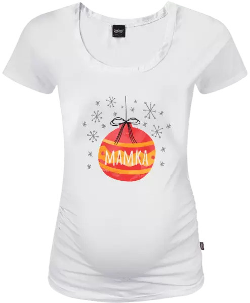 Vánoční těhotenské tričko Vánoční ozdoba - mamka
