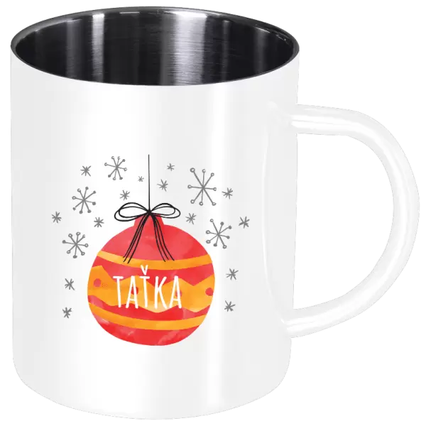Nerezový hrnek Vánoční ozdoba - taťka