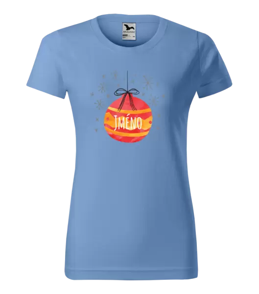 Dámské vánoční tričko Vánoční ozdoba - jméno