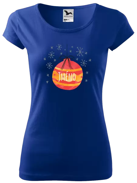Dámské vánoční tričko Vánoční ozdoba - jméno