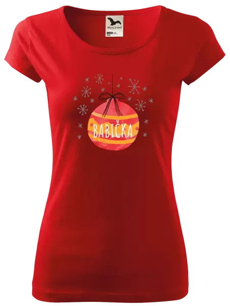 Dámské vánoční tričko Vánoční ozdoba - babička