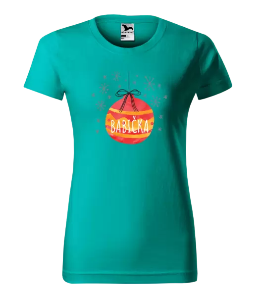 Dámské vánoční tričko Vánoční ozdoba - babička