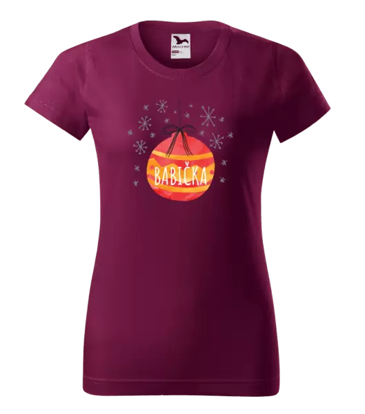 Dámské vánoční tričko Vánoční ozdoba - babička