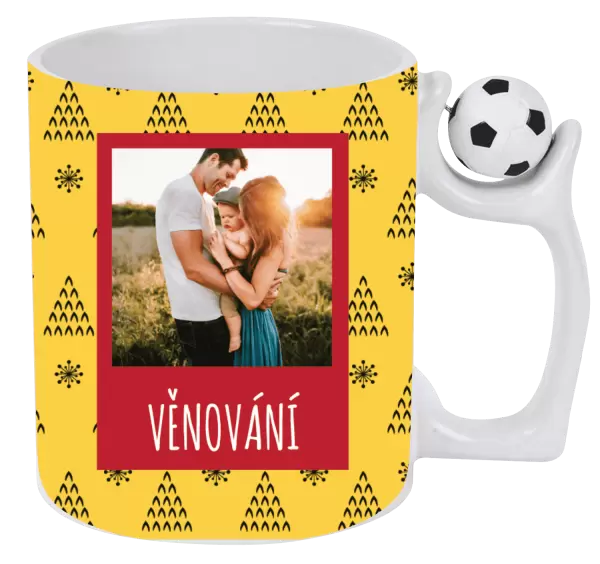Vánoční hrnek Žluté pozadí se stromečky
