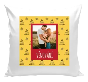 Vánoční polštář Žluté pozadí se stromečky