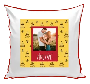 Vánoční polštář Žluté pozadí se stromečky