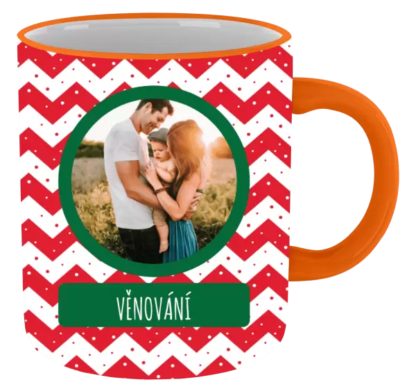 Vánoční hrnek Červenobílé pruhy