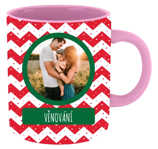 Vánoční hrnek Červenobílé pruhy