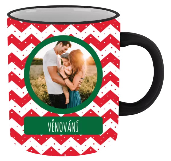 Vánoční hrnek Červenobílé pruhy