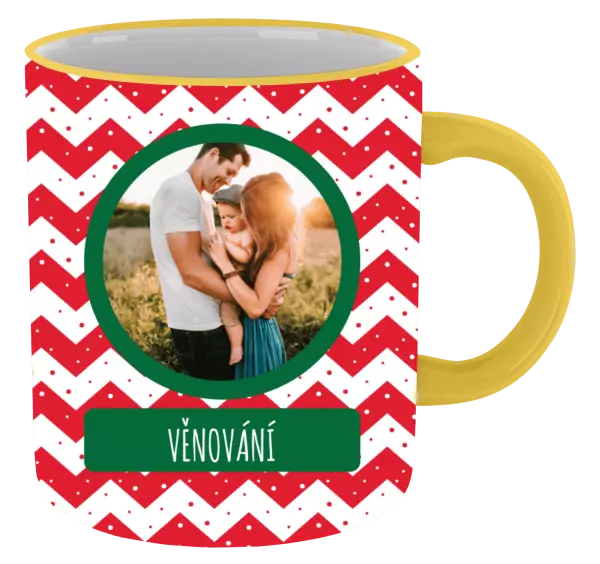 Vánoční hrnek Červenobílé pruhy