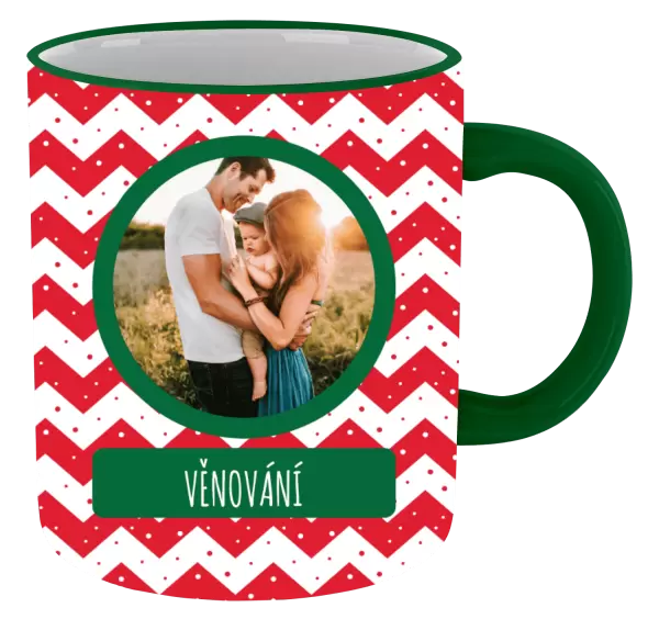 Vánoční hrnek Červenobílé pruhy