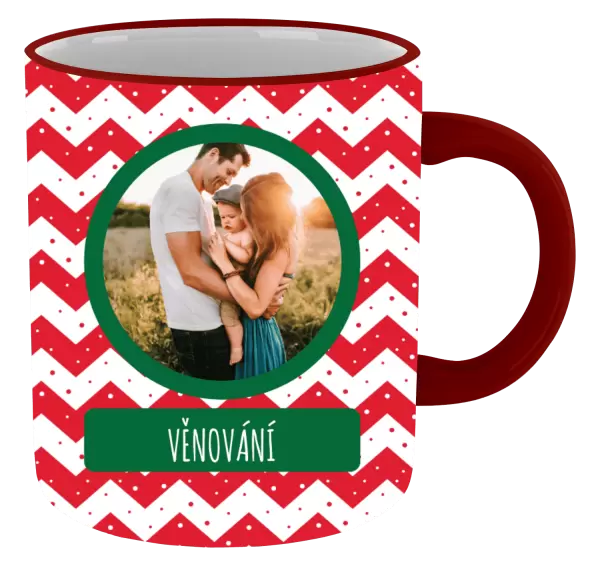 Vánoční hrnek Červenobílé pruhy