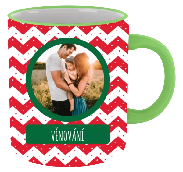 Vánoční hrnek Červenobílé pruhy