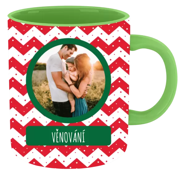 Vánoční hrnek Červenobílé pruhy