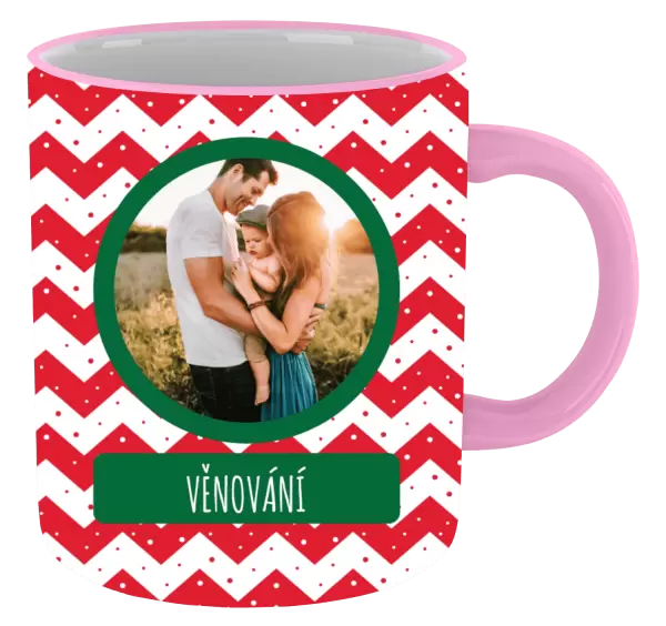 Vánoční hrnek Červenobílé pruhy