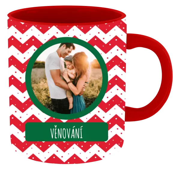 Vánoční hrnek Červenobílé pruhy