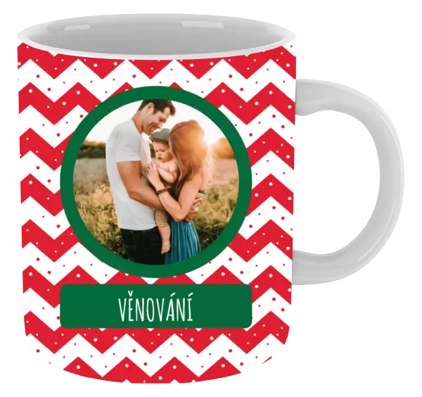 Vánoční hrnek Červenobílé pruhy