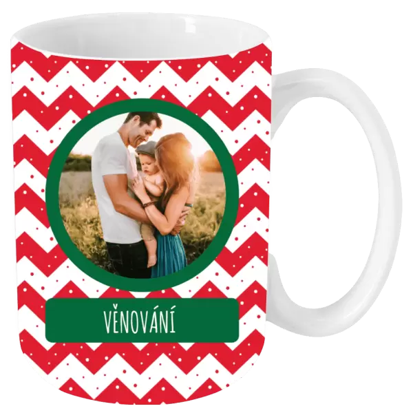 Vánoční hrnek Červenobílé pruhy