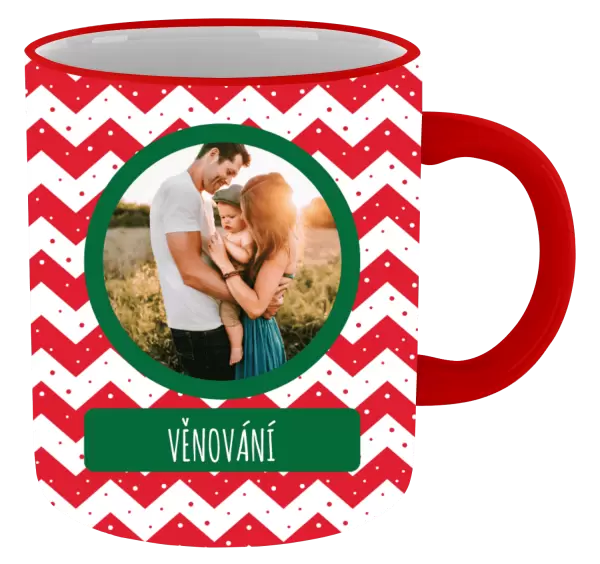 Vánoční hrnek Červenobílé pruhy