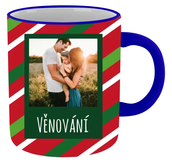 Vánoční hrnek Červené a zelené pruhy