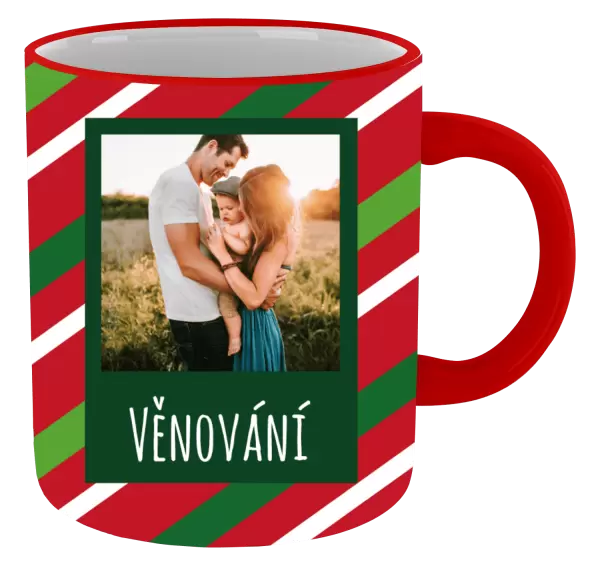 Vánoční hrnek Červené a zelené pruhy