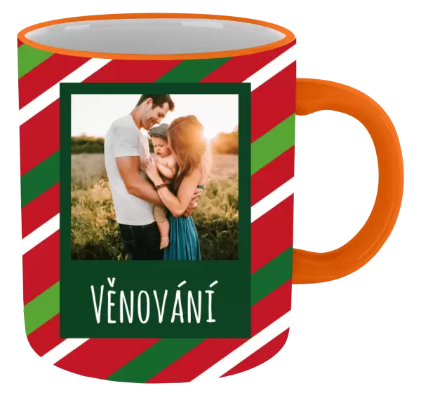 Vánoční hrnek Červené a zelené pruhy