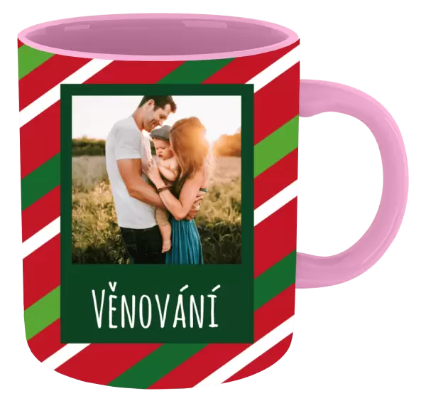 Vánoční hrnek Červené a zelené pruhy