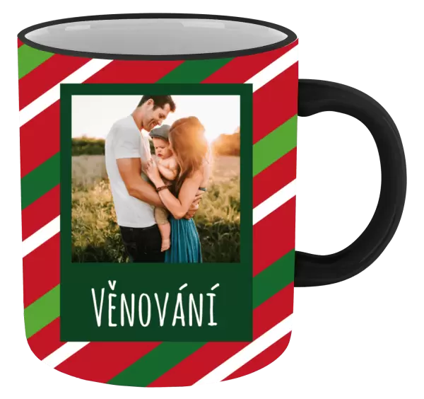 Vánoční hrnek Červené a zelené pruhy